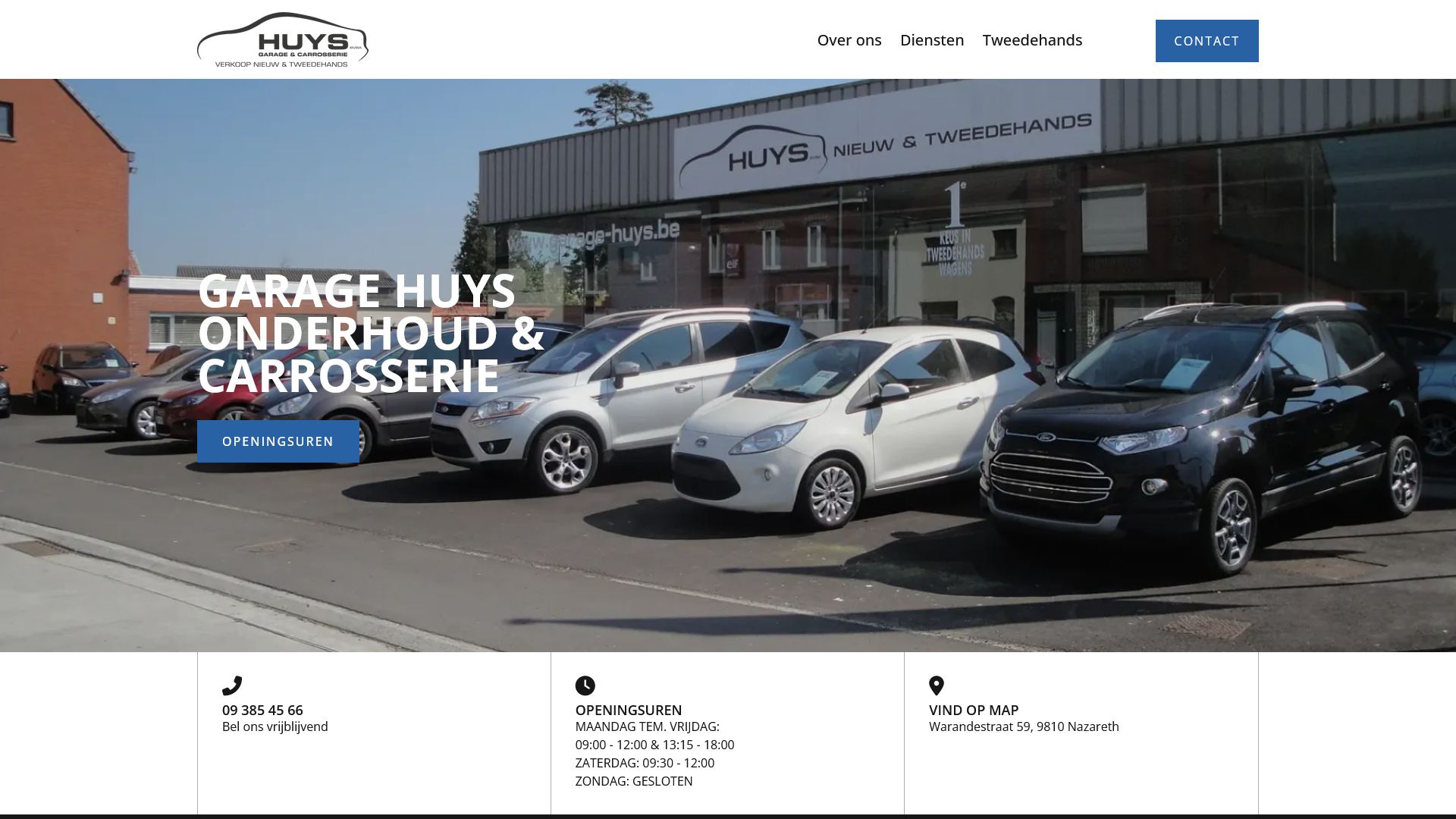 website maken voorbeeld garage